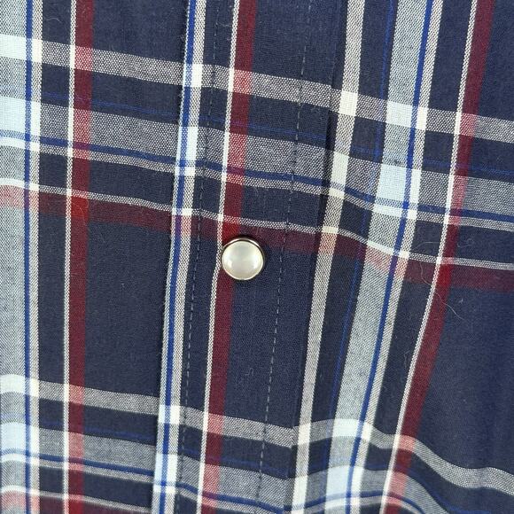 Ely Cattleman Shirt Men’s 3XLT XXXL Tall Blue Plaid Western Pearl Snap Button-Up - Picture 3 of 10